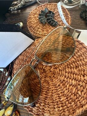 Givenchy Aviator Sunglasses with Amber Lenses and metal frame.